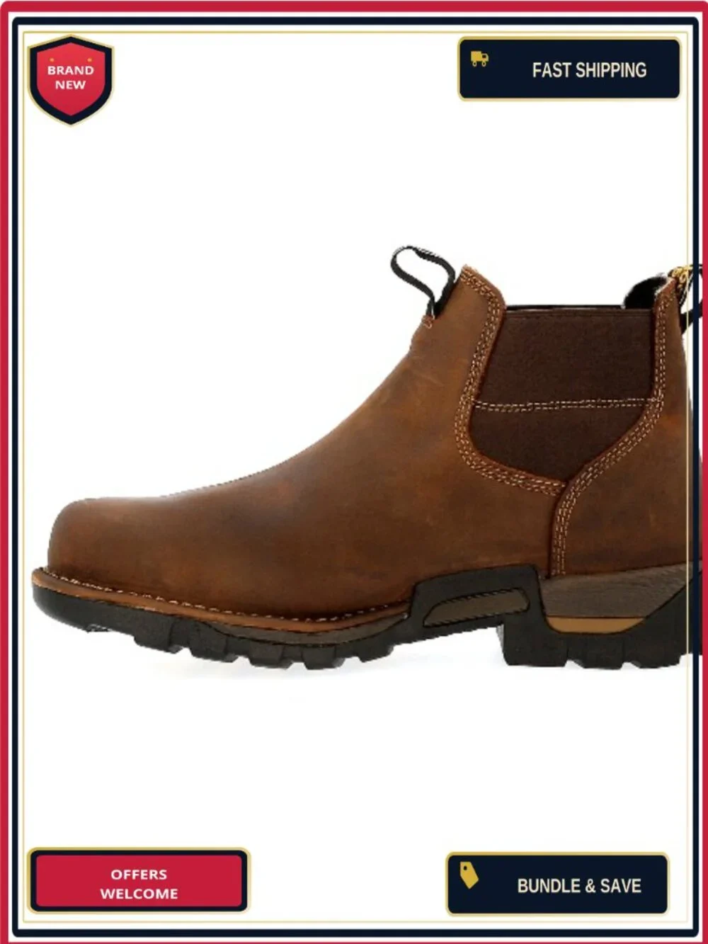 Georgia Boot Eagle One Steel Toe Waterproof Leather Chelsea Work Boot
